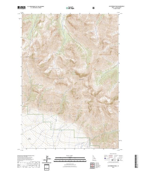 US Topo 7.5-minute map for Leatherman Peak ID