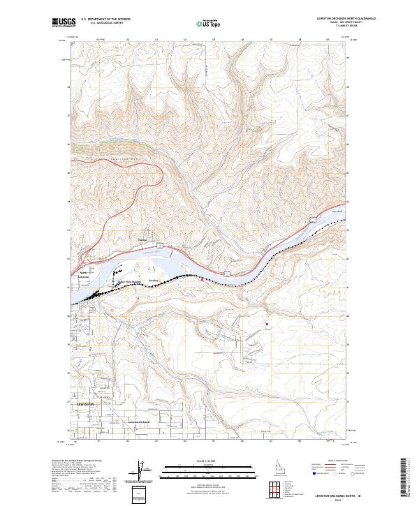 US Topo 7.5-minute map for Lewiston Orchards North ID