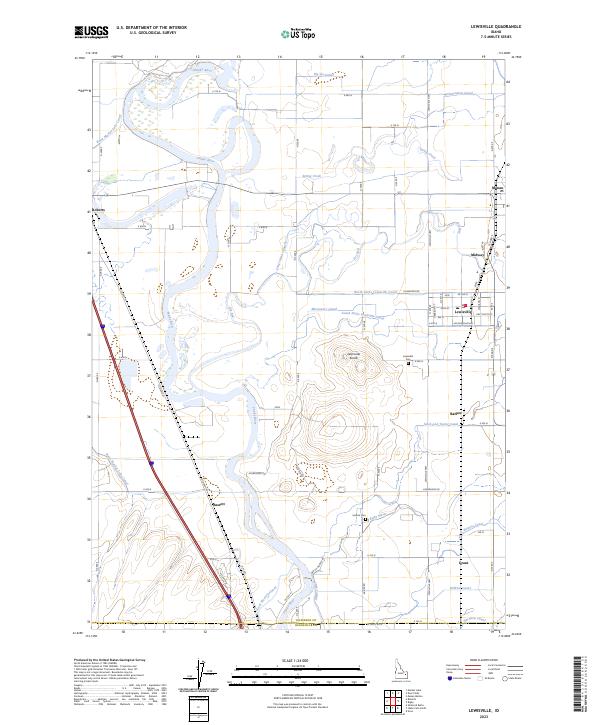 US Topo 7.5-minute map for Lewisville ID