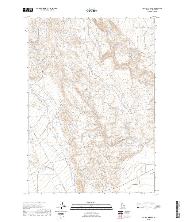 US Topo 7.5-minute map for Lidy Hot Springs ID