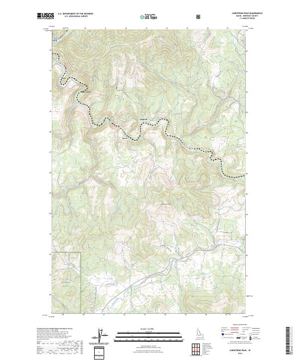 US Topo 7.5-minute map for Lindstrom Peak ID