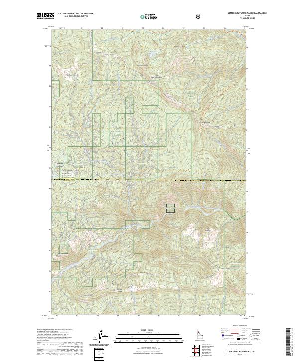 US Topo 7.5-minute map for Little Goat Mountains ID