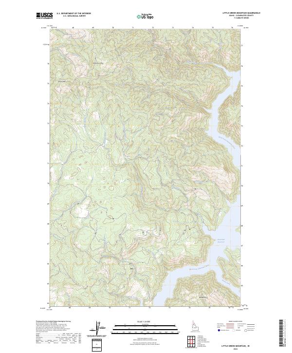 US Topo 7.5-minute map for Little Green Mountain ID