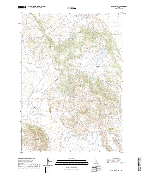 US Topo 7.5-minute map for Little Valley Hills ID