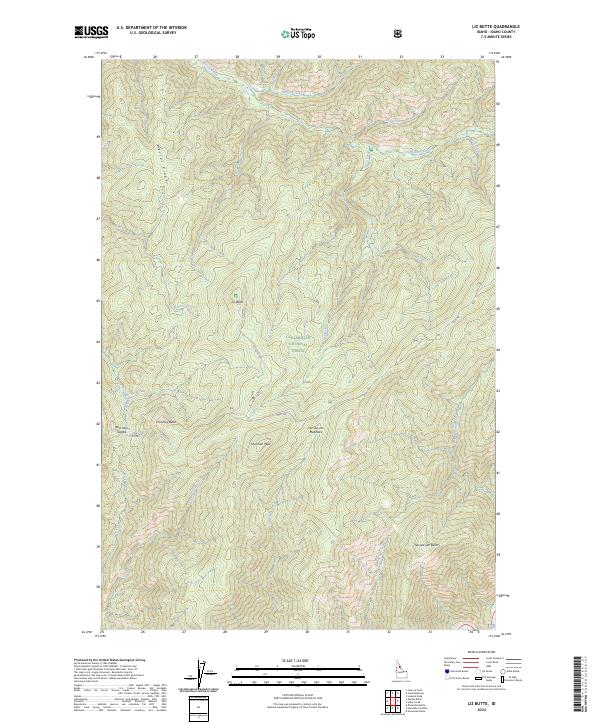 US Topo 7.5-minute map for Liz Butte ID