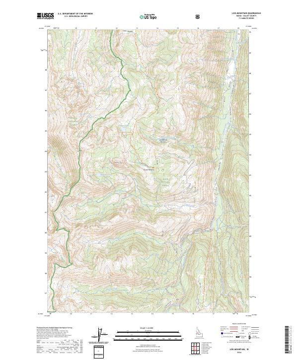 US Topo 7.5-minute map for Log Mountain ID