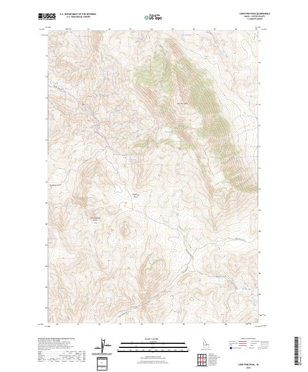 US Topo 7.5-minute map for Lone Pine Peak ID