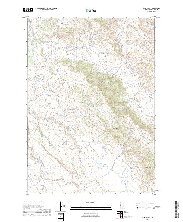 US Topo 7.5-minute map for Long Valley ID