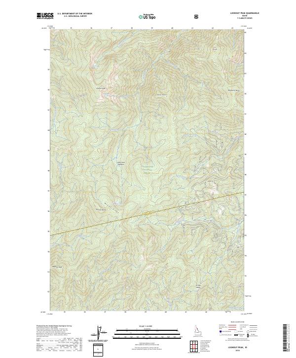 US Topo 7.5-minute map for Lookout Peak ID