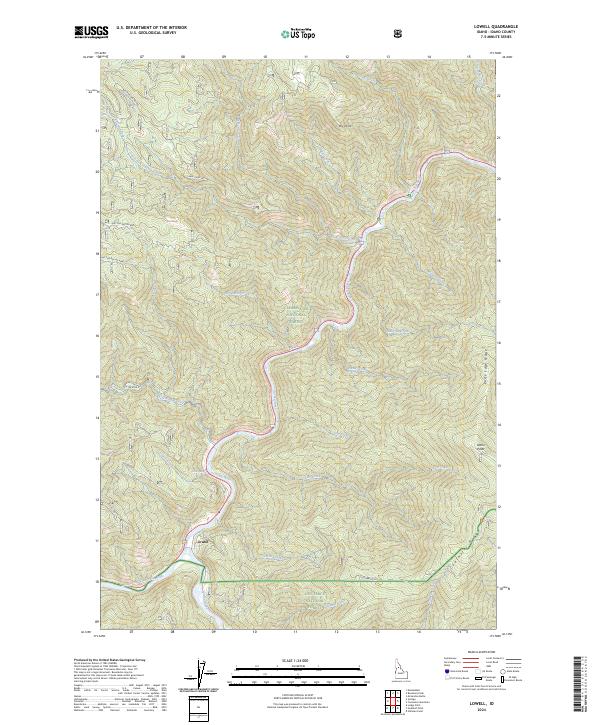 US Topo 7.5-minute map for Lowell ID – American Map Store