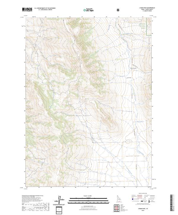 US Topo 7.5-minute map for Lyman Pass ID