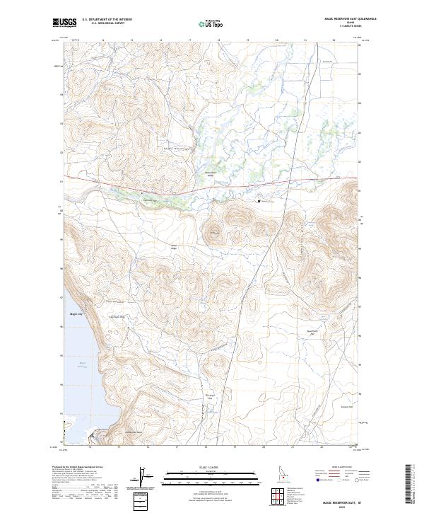 US Topo 7.5-minute map for Magic Reservoir East ID