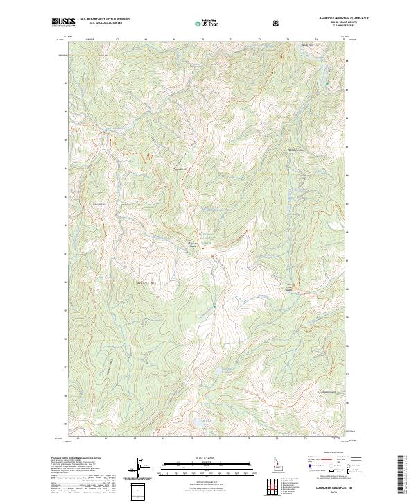 US Topo 7.5-minute map for Magruder Mountain ID