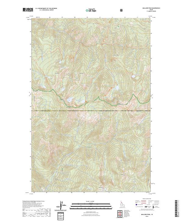 US Topo 7.5-minute map for Mallard Peak ID