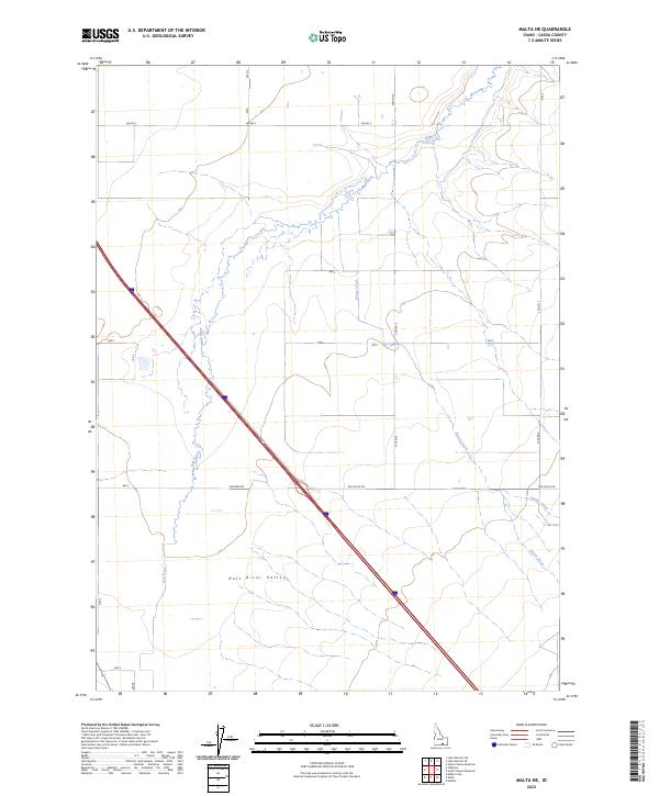 US Topo 7.5-minute map for Malta NE ID