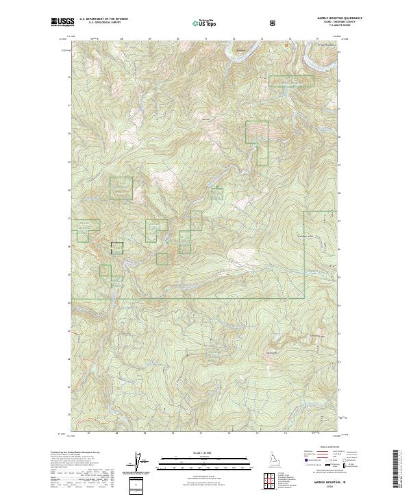 US Topo 7.5-minute map for Marble Mountain ID