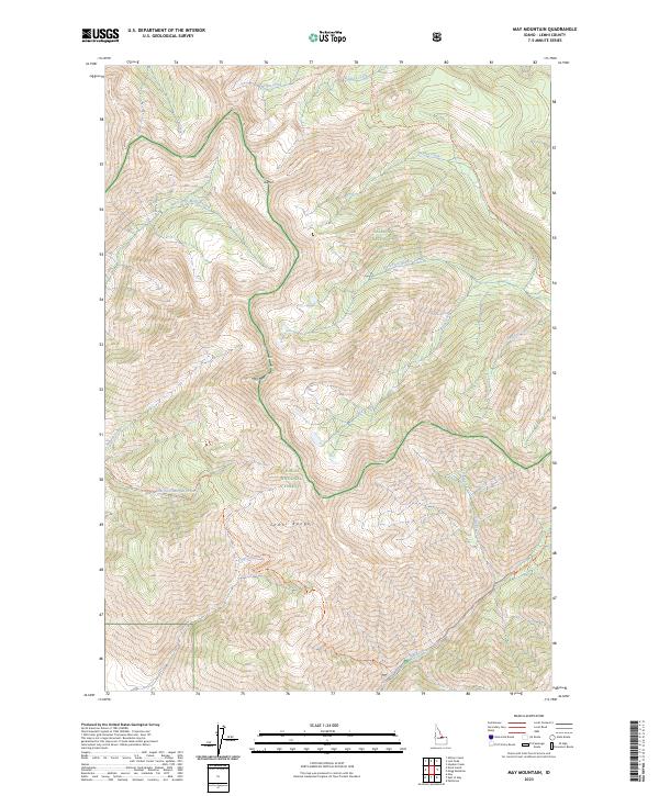 US Topo 7.5-minute map for May Mountain ID