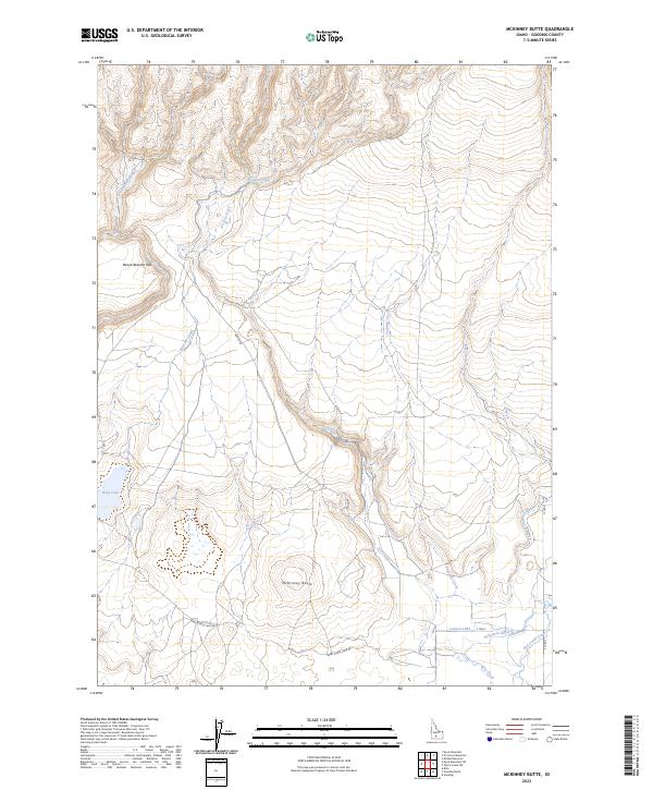 US Topo 7.5-minute map for McKinney Butte ID