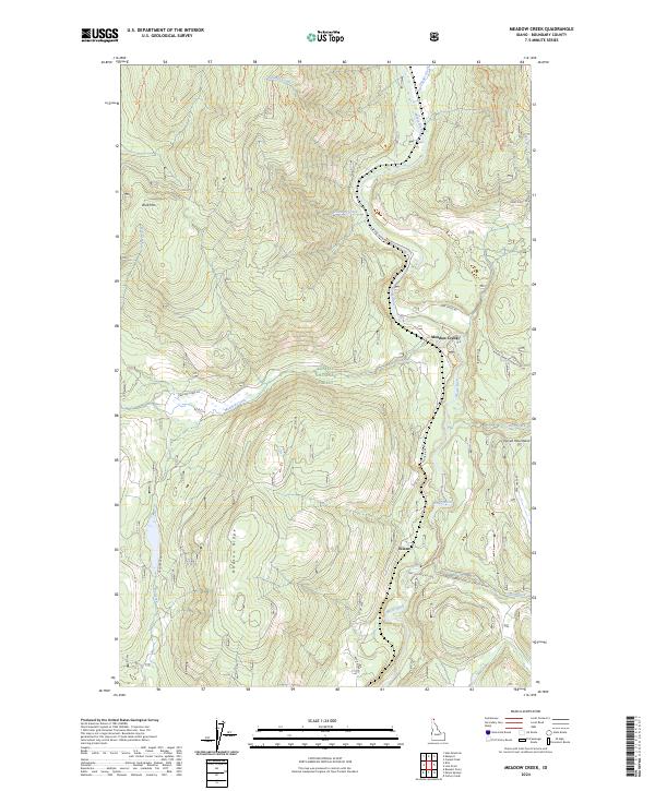 US Topo 7.5-minute map for Meadow Creek ID