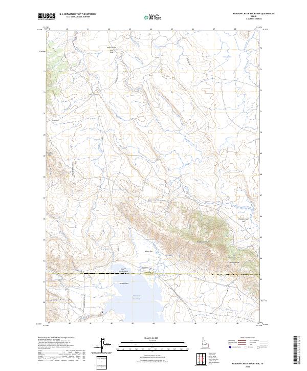 US Topo 7.5-minute map for Meadow Creek Mountain ID