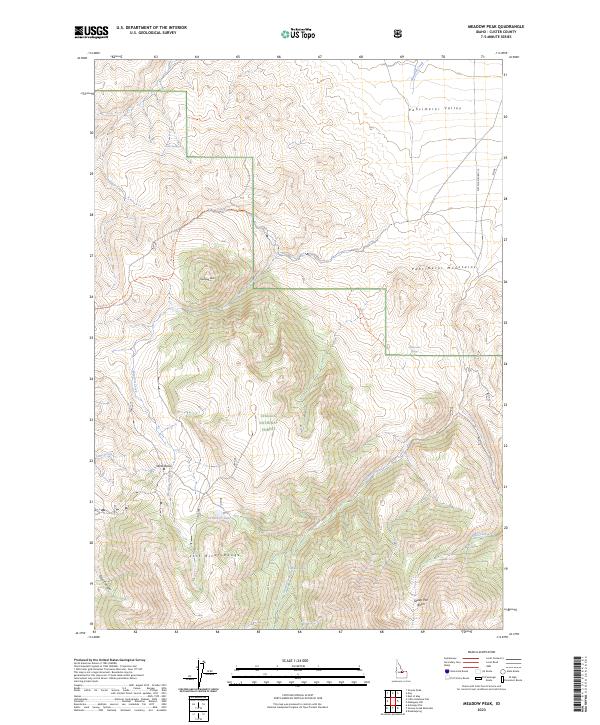 US Topo 7.5-minute map for Meadow Peak ID