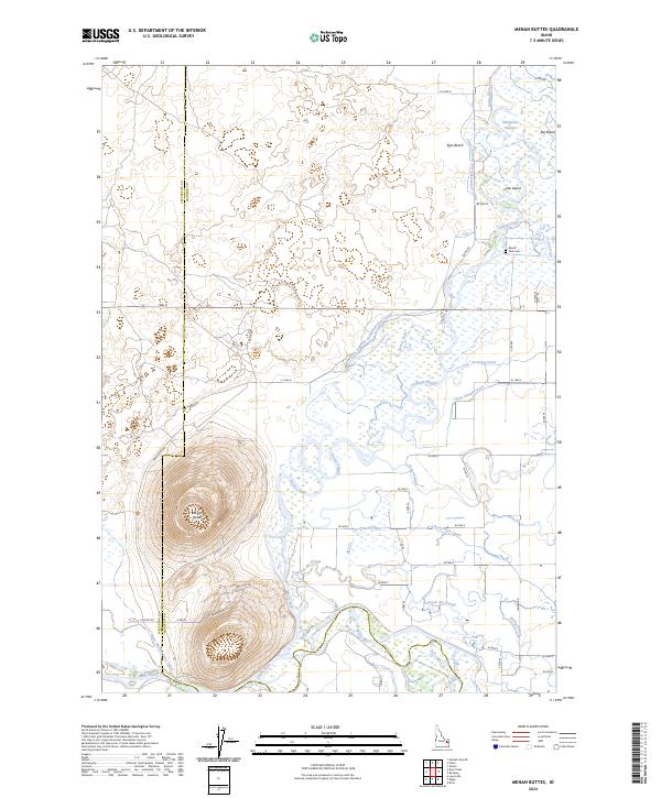 US Topo 7.5-minute map for Menan Buttes ID