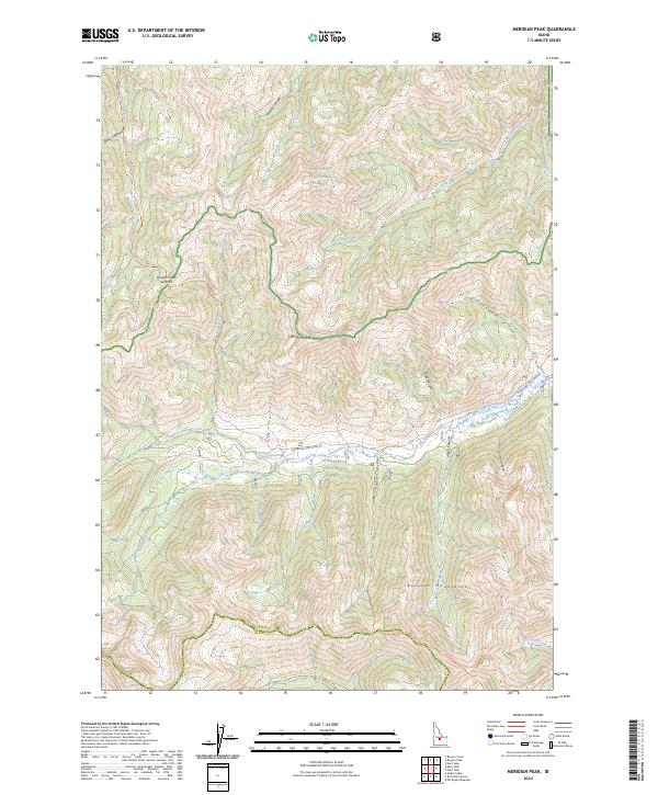 US Topo 7.5-minute map for Meridian Peak ID