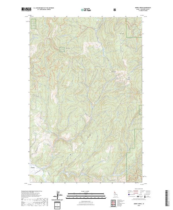 US Topo 7.5-minute map for Merry Creek ID