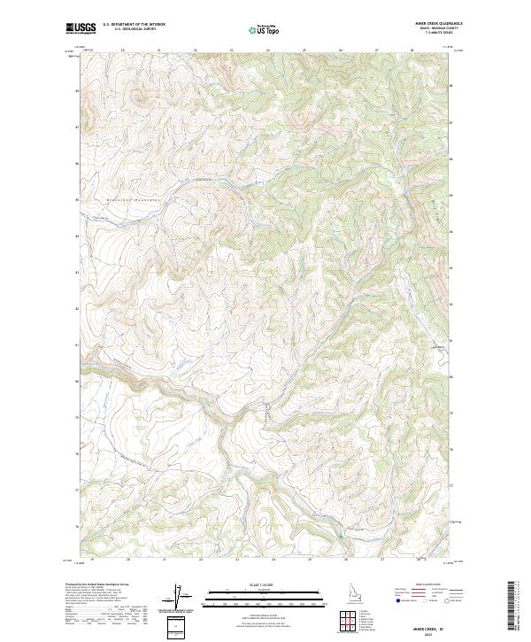 US Topo 7.5-minute map for Miner Creek ID