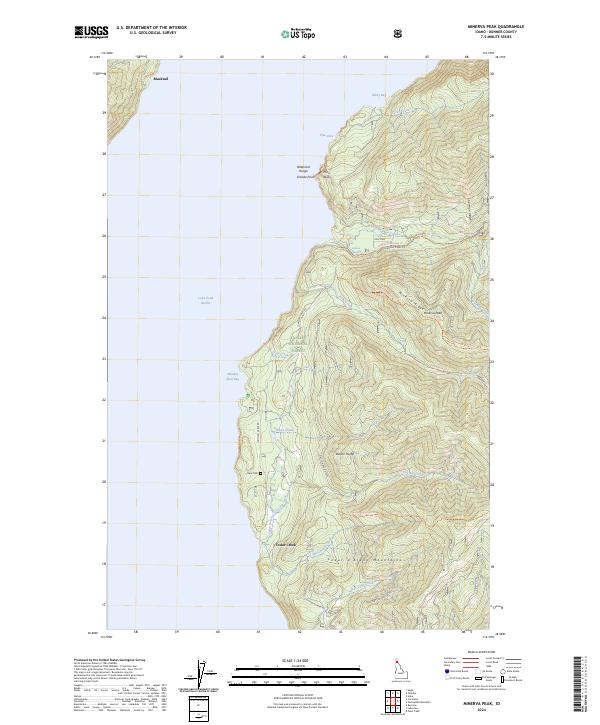 US Topo 7.5-minute map for Minerva Peak ID