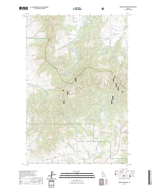 US Topo 7.5-minute map for Mission Mountain ID