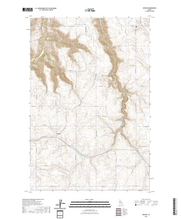 US Topo 7.5-minute map for Mohler ID