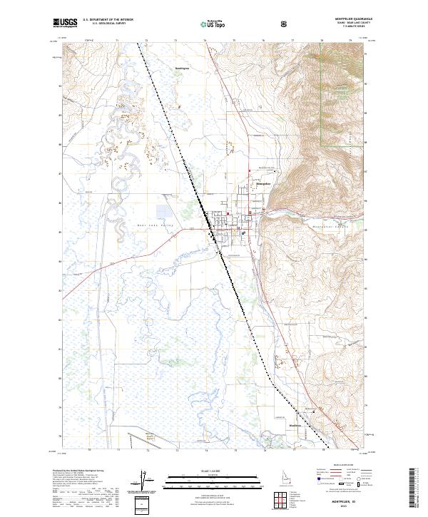 US Topo 7.5-minute map for Montpelier ID