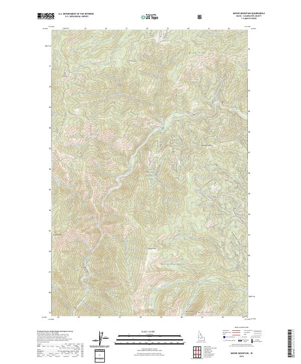 US Topo 7.5-minute map for Moose Mountain ID