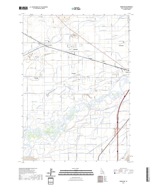 US Topo 7.5-minute map for Moreland ID