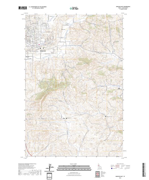 US Topo 7.5-minute map for Moscow East ID