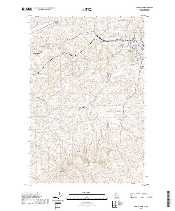 US Topo 7.5-minute map for Moscow West IDWA