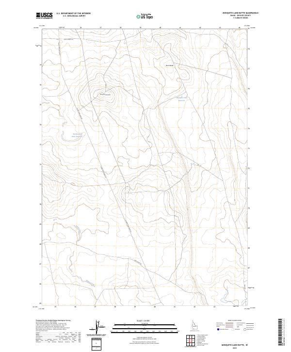 US Topo 7.5-minute map for Mosquito Lake Butte ID