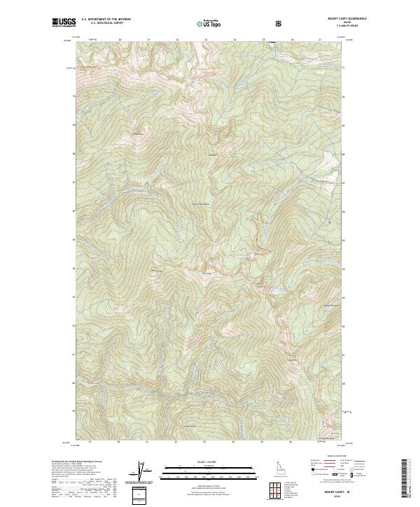 US Topo 7.5-minute map for Mount Casey ID