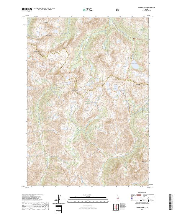 US Topo 7.5-minute map for Mount Everly ID