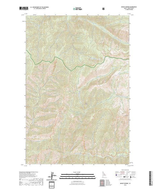 US Topo 7.5-minute map for Mount George ID