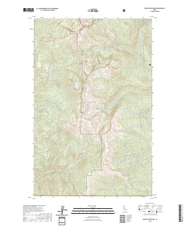 US Topo 7.5-minute map for Mount Roothaan ID