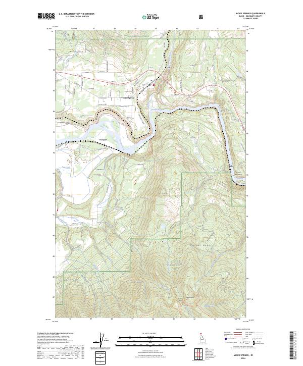 US Topo 7.5-minute map for Moyie Springs ID