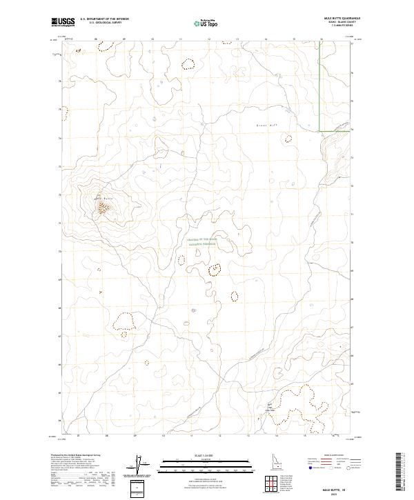 US Topo 7.5-minute map for Mule Butte ID