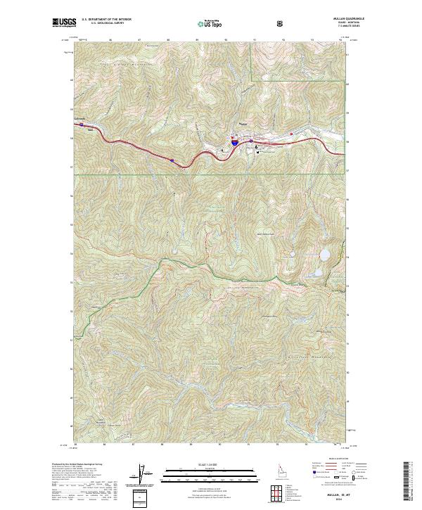 US Topo 7.5-minute map for Mullan IDMT