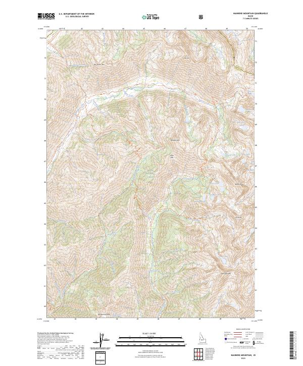 US Topo 7.5-minute map for Nahneke Mountain ID