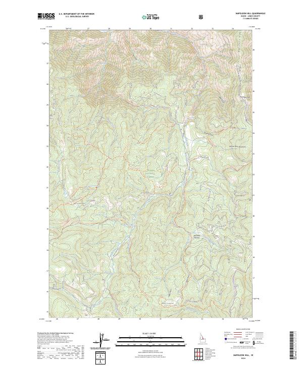 US Topo 7.5-minute map for Napoleon Hill ID