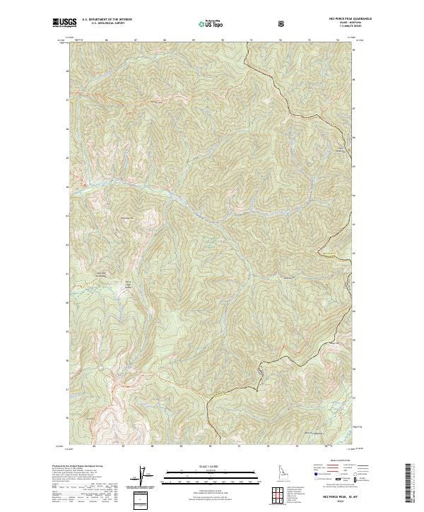 US Topo 7.5-minute map for Nez Perce Peak IDMT