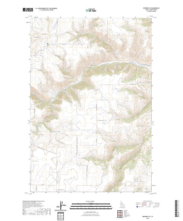 US Topo 7.5-minute map for Nezperce SE ID