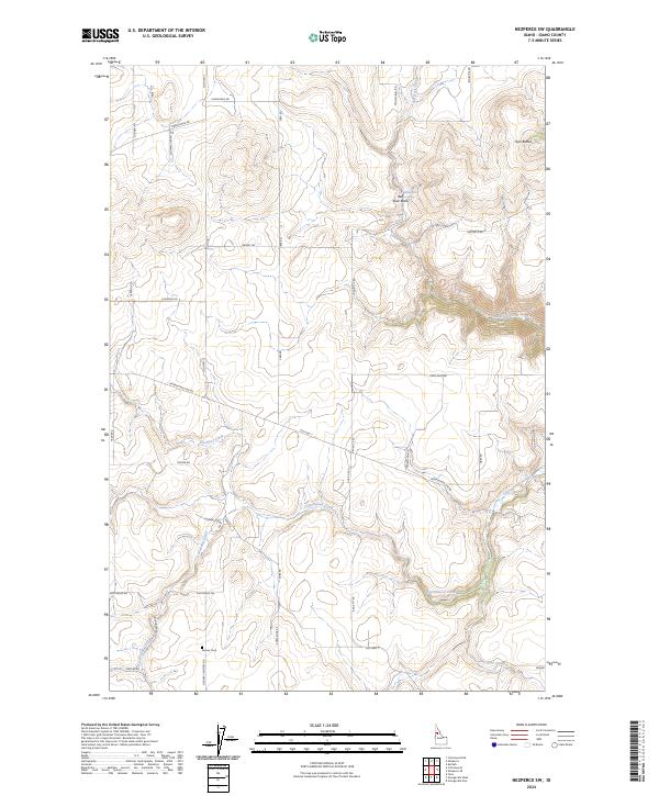 US Topo 7.5-minute map for Nezperce SW ID